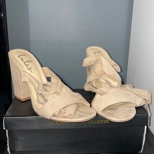 Suede tie up heels